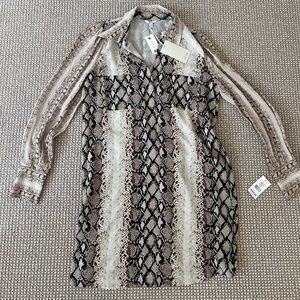 Snake print shirt dress